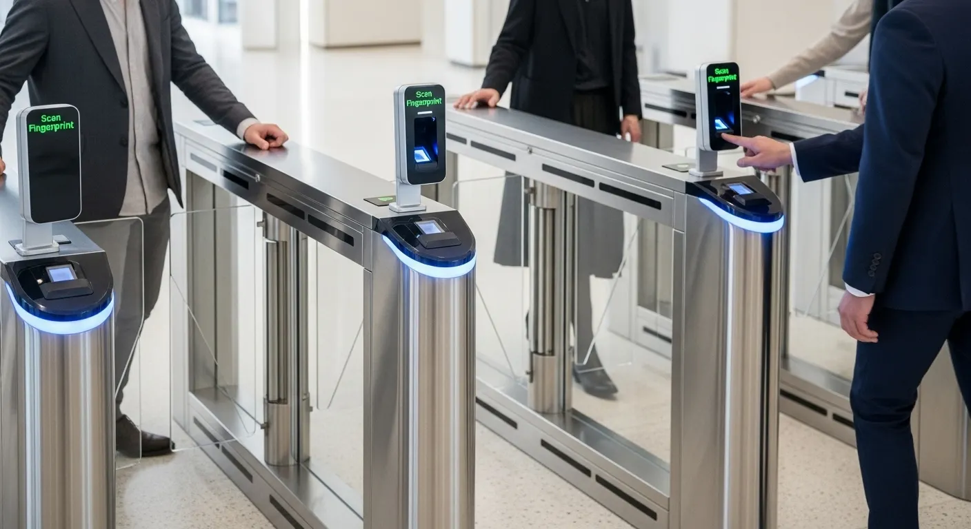 biometric turnstile gates solutions with fingerprint scanner