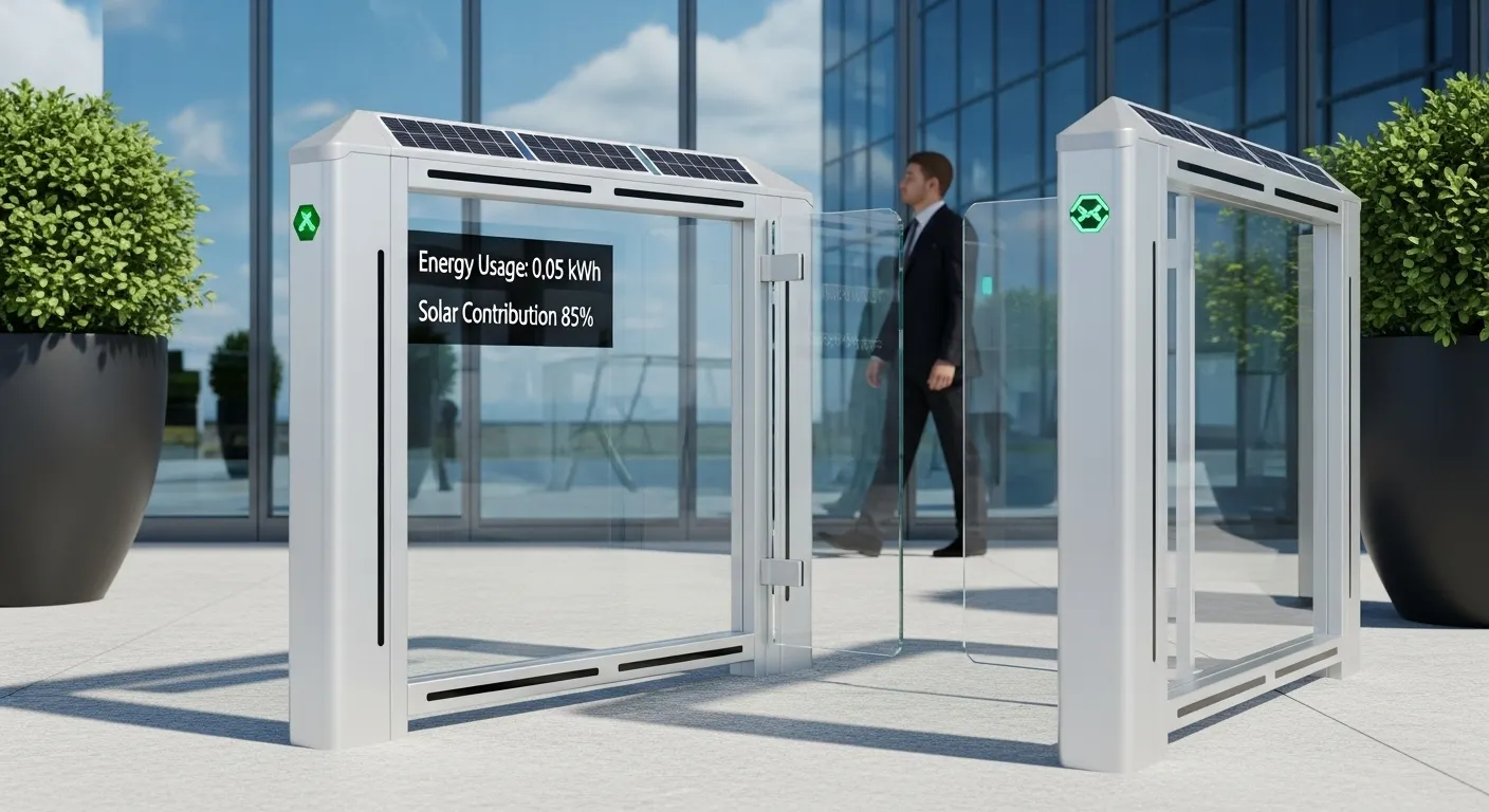 energy saving pedestrian access gate