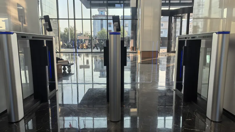 swing barrier turnstile for office lobby