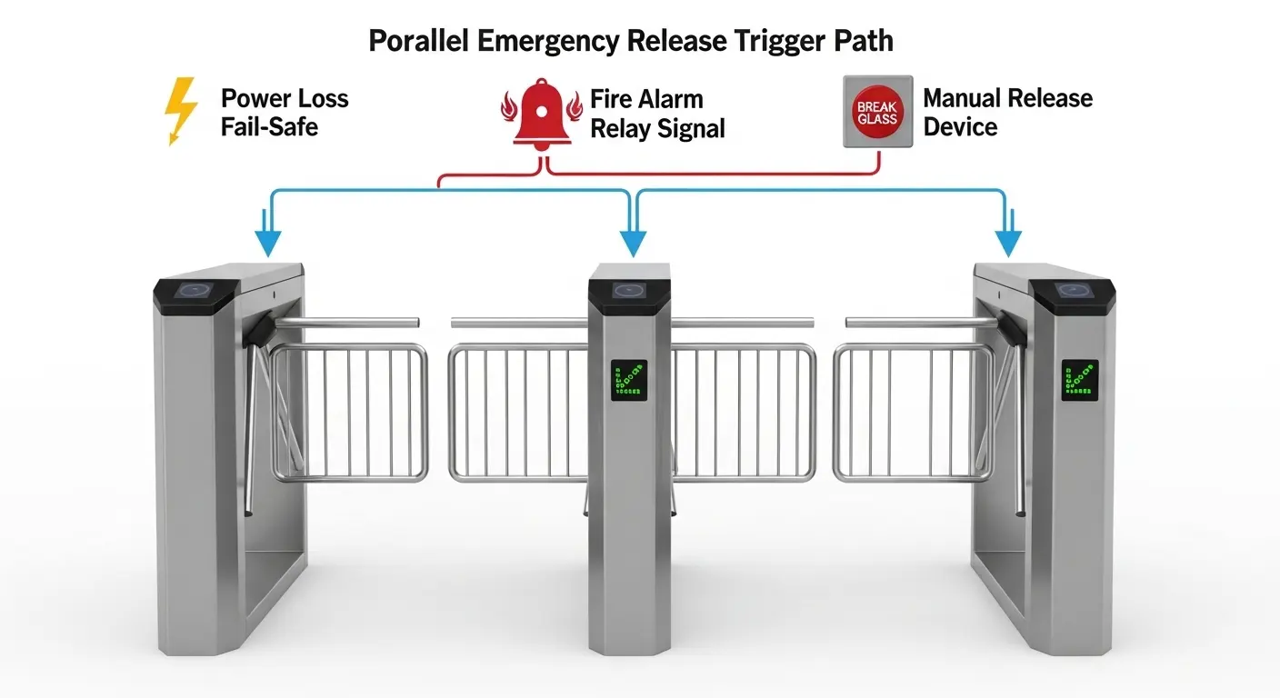emergency release turnstile