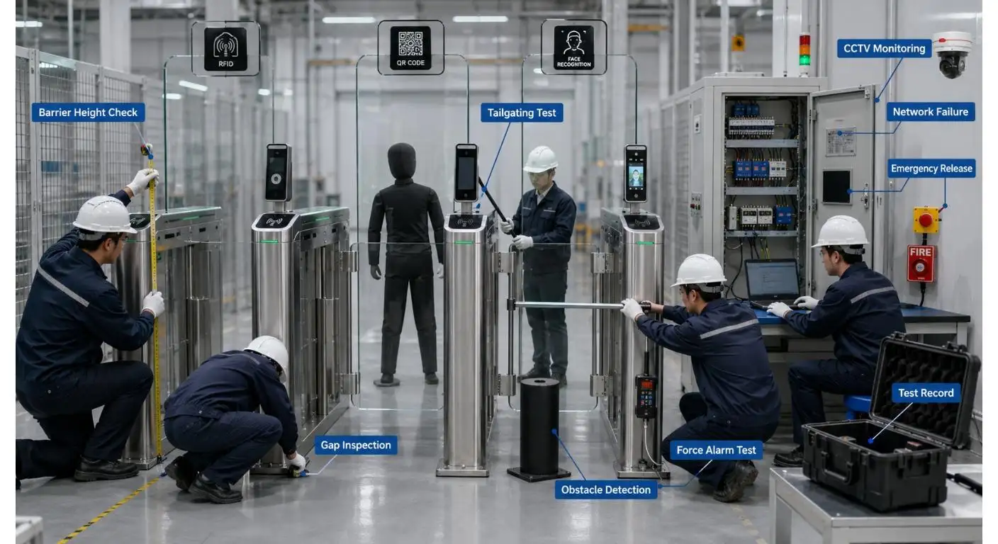Access Control Swing Turnstile With Anti-Climb Design