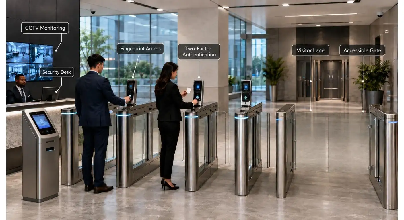 Biometric Turnstile Gates Manufacturer With Fingerprint Scanner