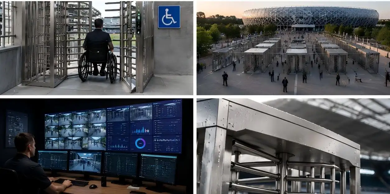 Full Height Turnstile Gate Solutions For Stadium Security